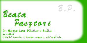 beata pasztori business card
